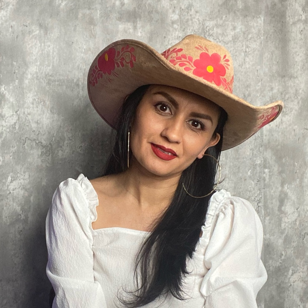 Handmade paint suede cowgirl hat